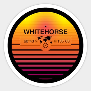 Whitehorse, Yukon Retro Sunset Sticker